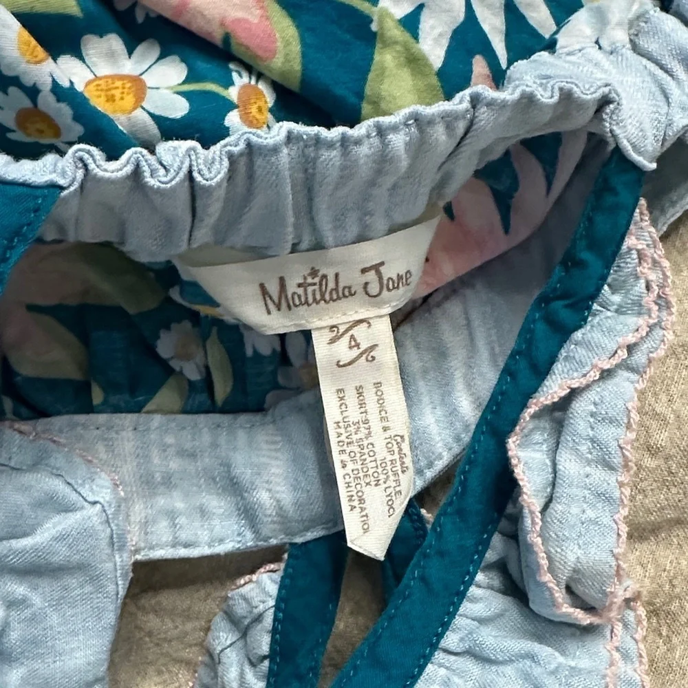 Matilda Jane Teal and Pink Floral Kids Set